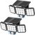 WdtPro 2025 Solar Lights Outdoor Flood Light, 3500LM Bright Motion Sensor Outdoor Lights, 3 Heads & Upgrade Glass Panel, LED Solar Powered Security Light Spotlights Waterproof for Outside Yard-2Pack