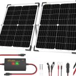 SOLPERK 12V 50W Solar Battery Charger, 2pcs 25W Solar Battery Maintainer+Waterproof 8A Controller+Adjustable Mounts for RV, Car, Boat, Marine, Etc
