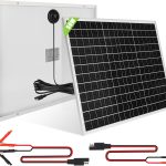 50W 18V Solar Panel with Built-in 12V PWM Controller + SAE Connection Cable 23% High Efficiency Monocrystalline Solar Panel for Roof RV Trailer Camper Marine Home Farm Off-Grid 12BB N-Type Solar Cells